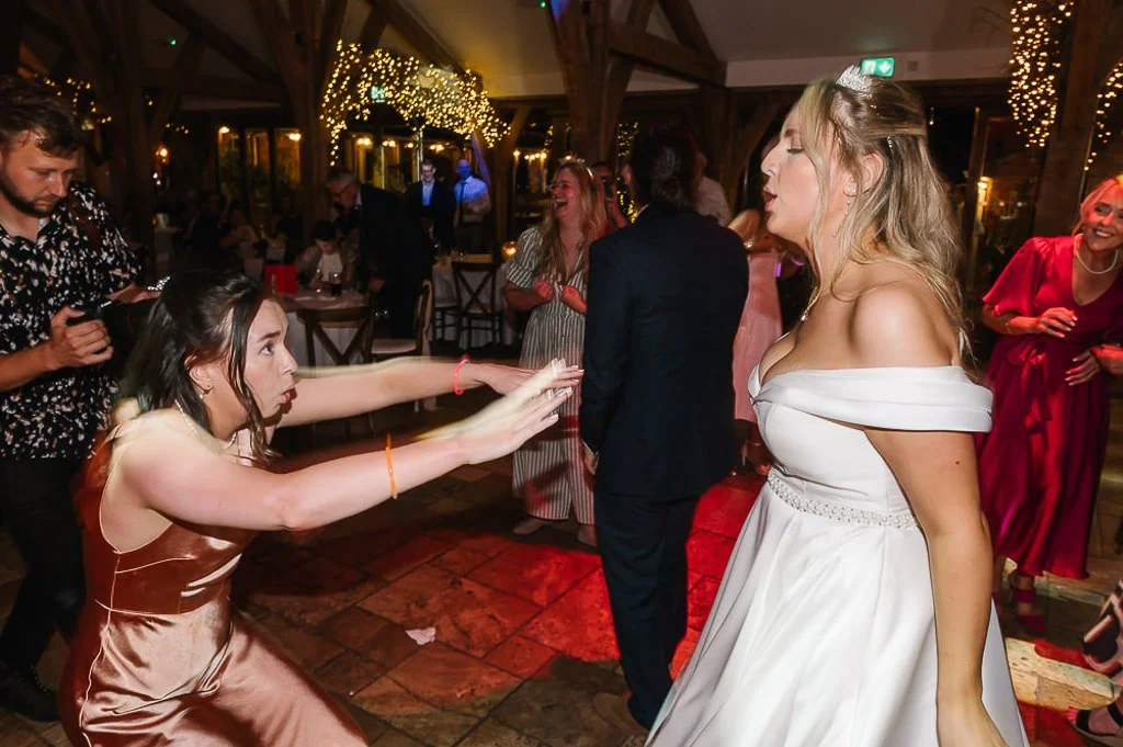 Bride and her mate dancing