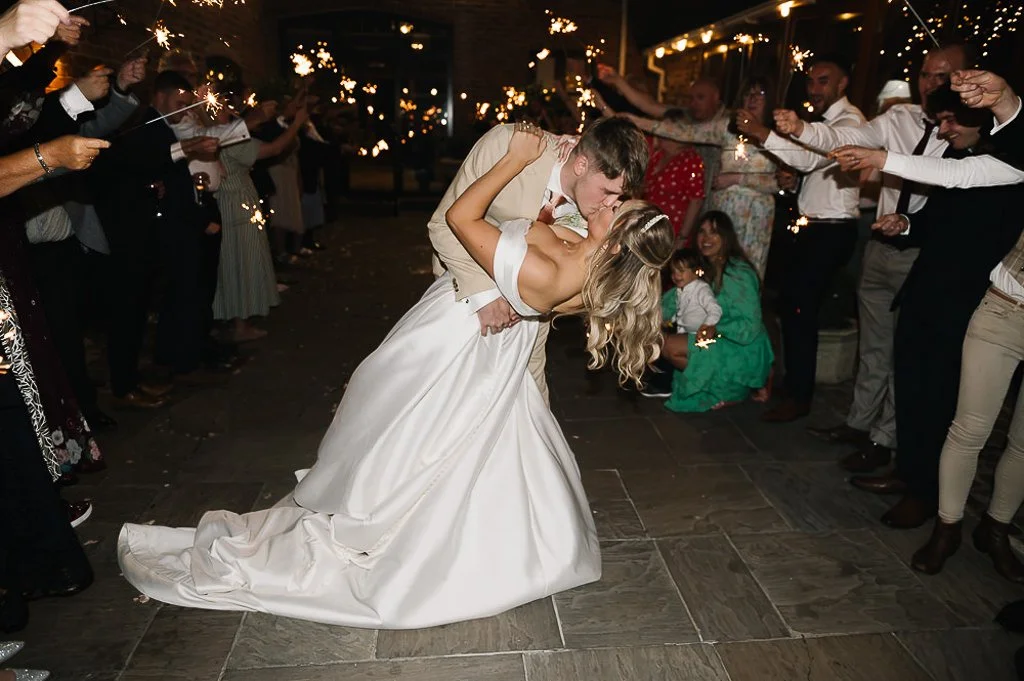 Sparklers at the wedding