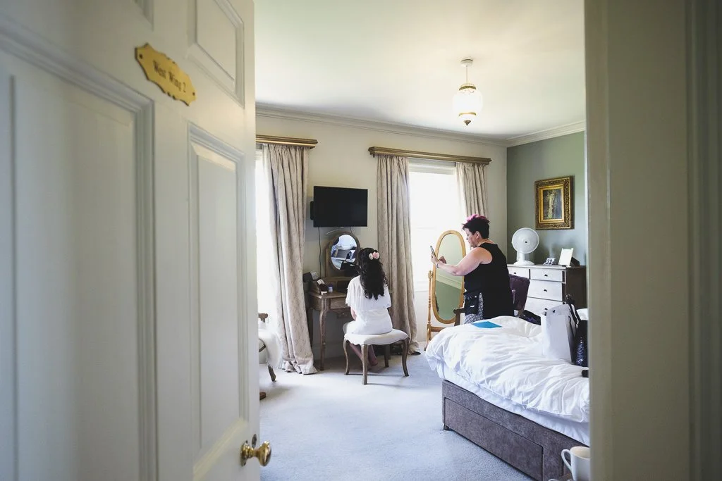 View through the doorway into the bridal suite