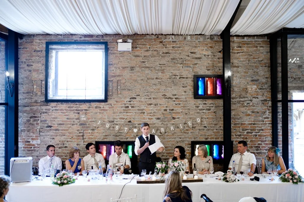 The groom making his speech