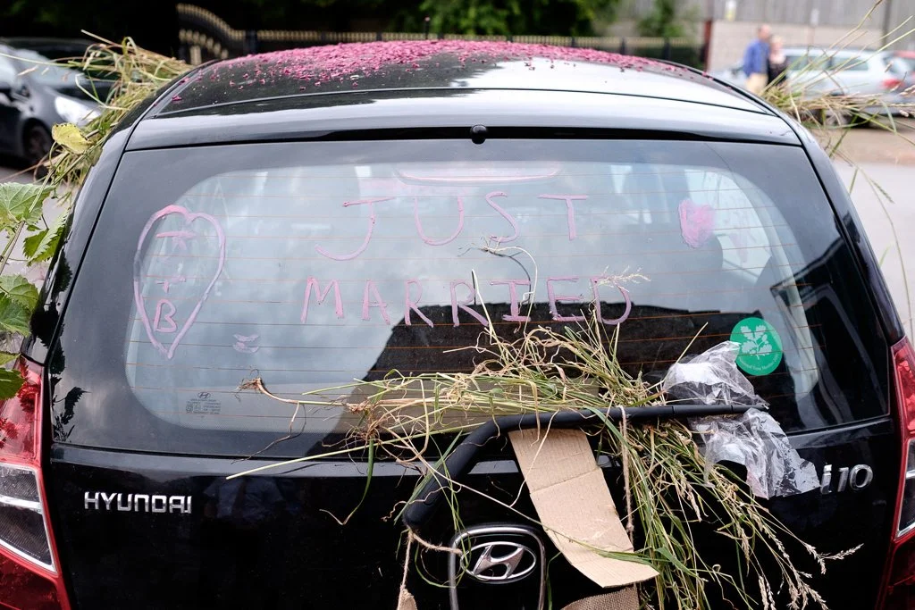 Flowers all over the car