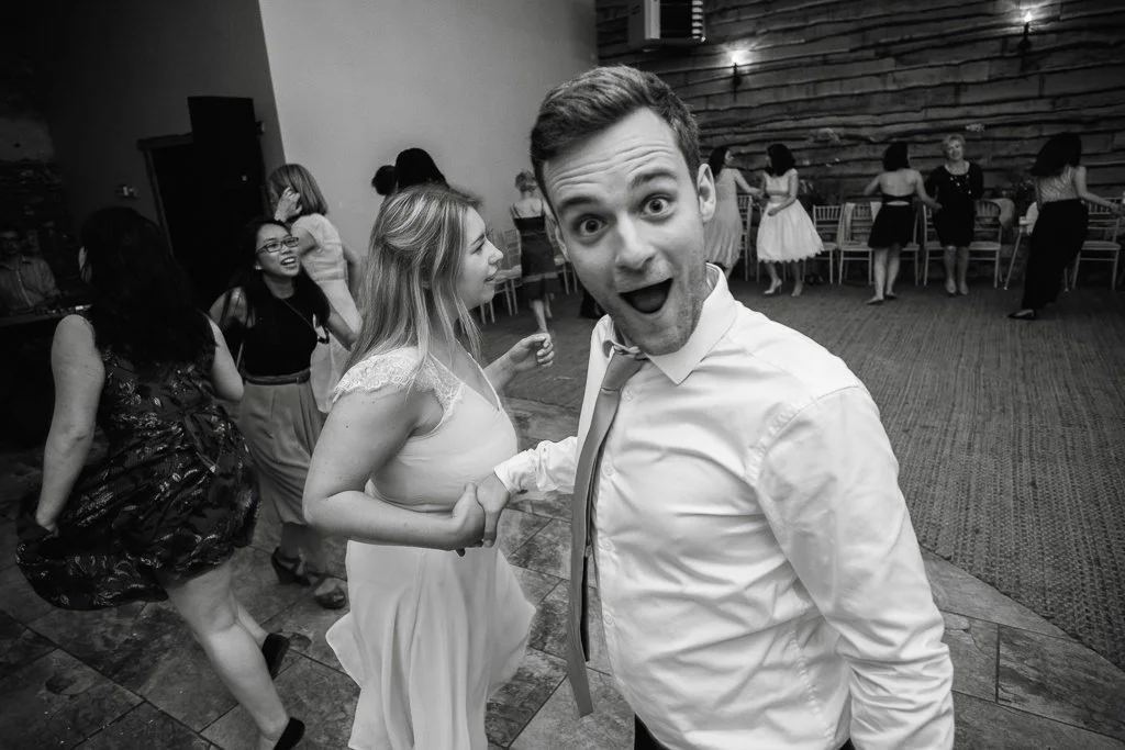 Wedding guest dancing
