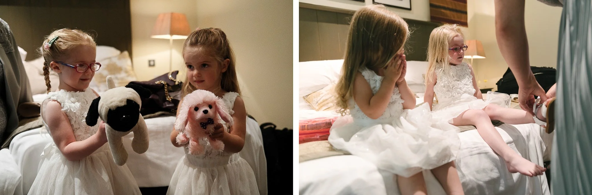 The flower girls getting ready