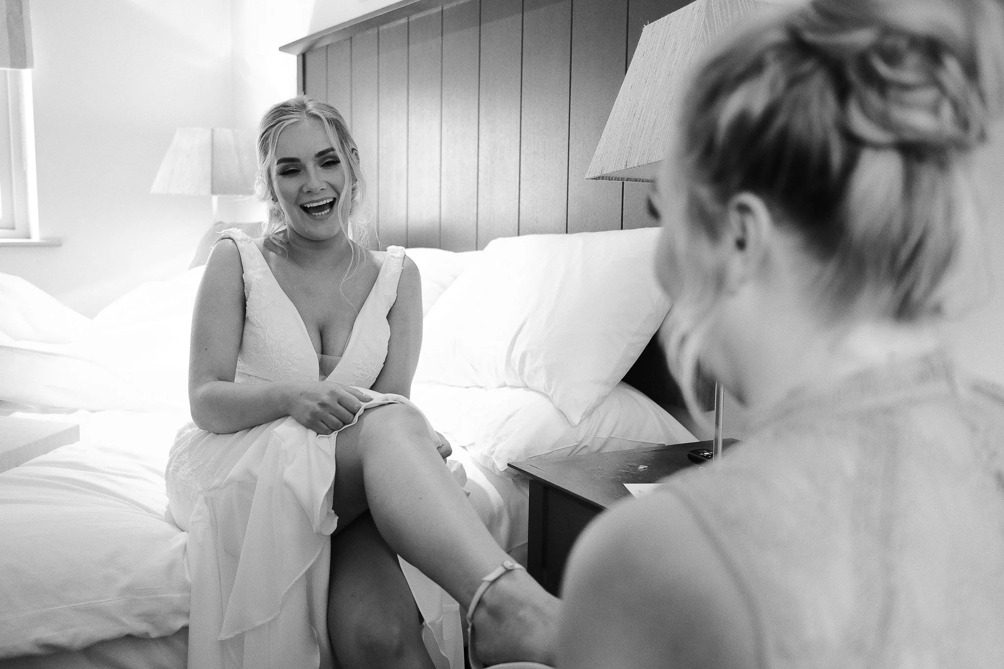 Putting the Brides shoes on