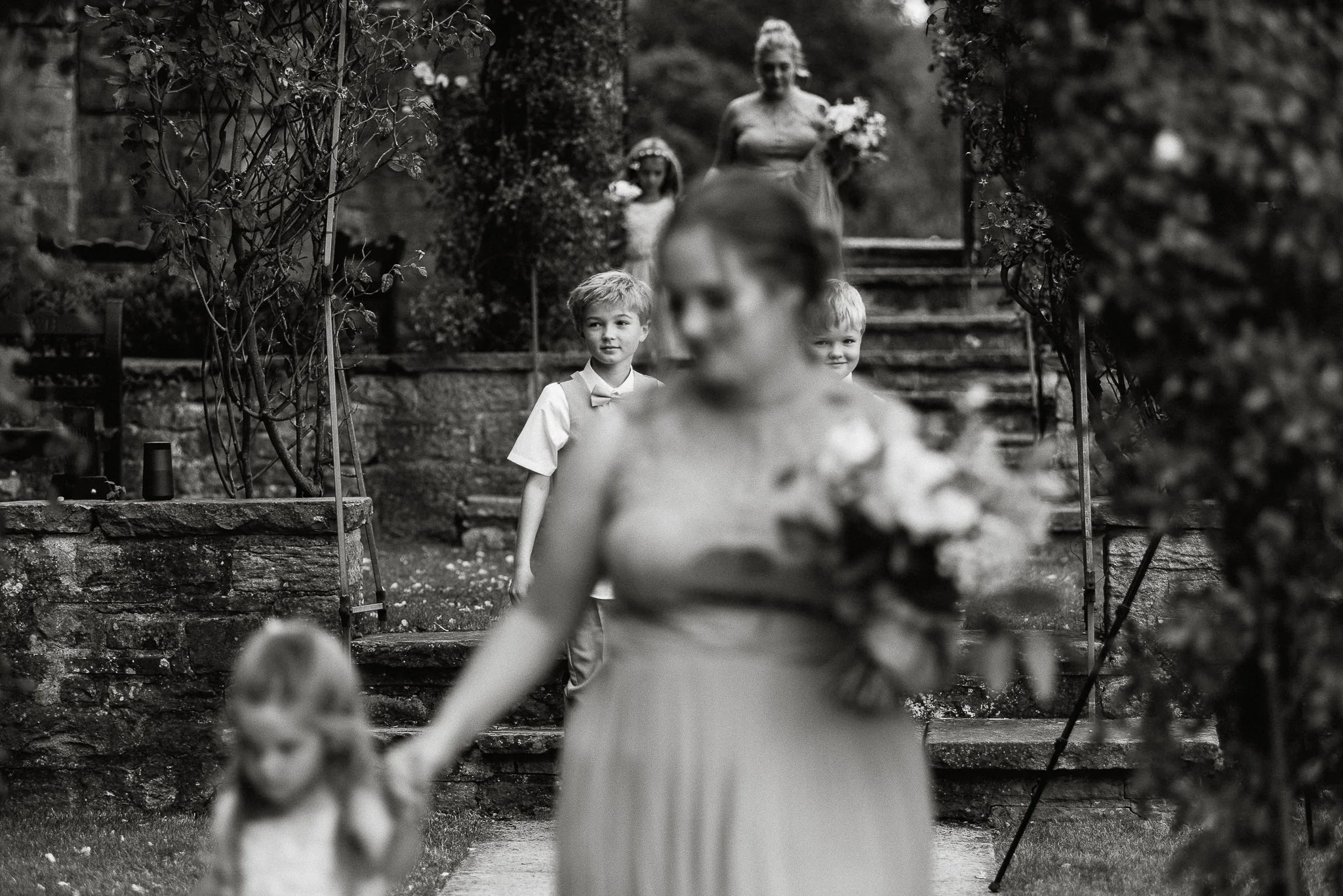 Arrival of the bridesmaids Wood Hall Wetherby