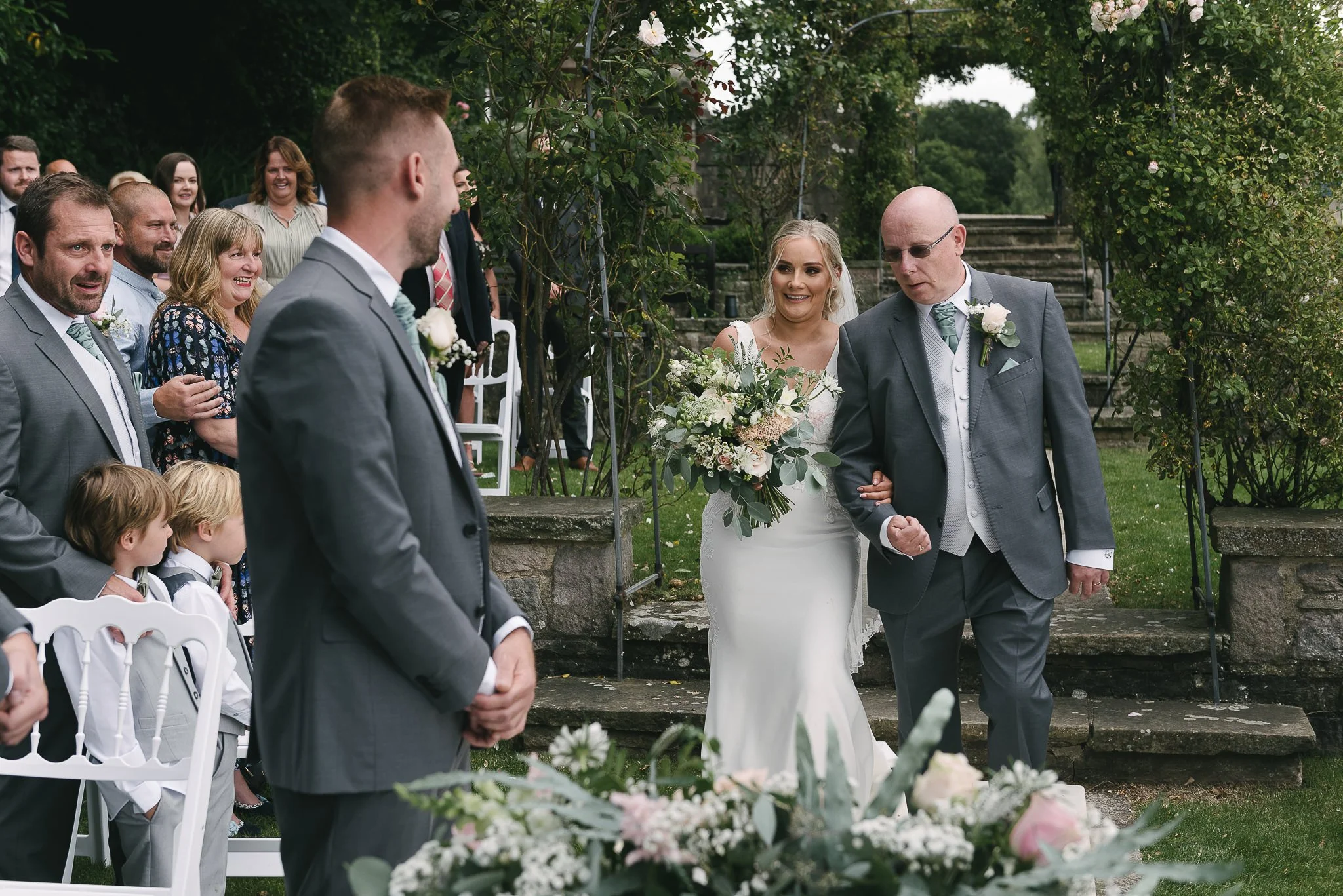 Groom sees the bride for the first time