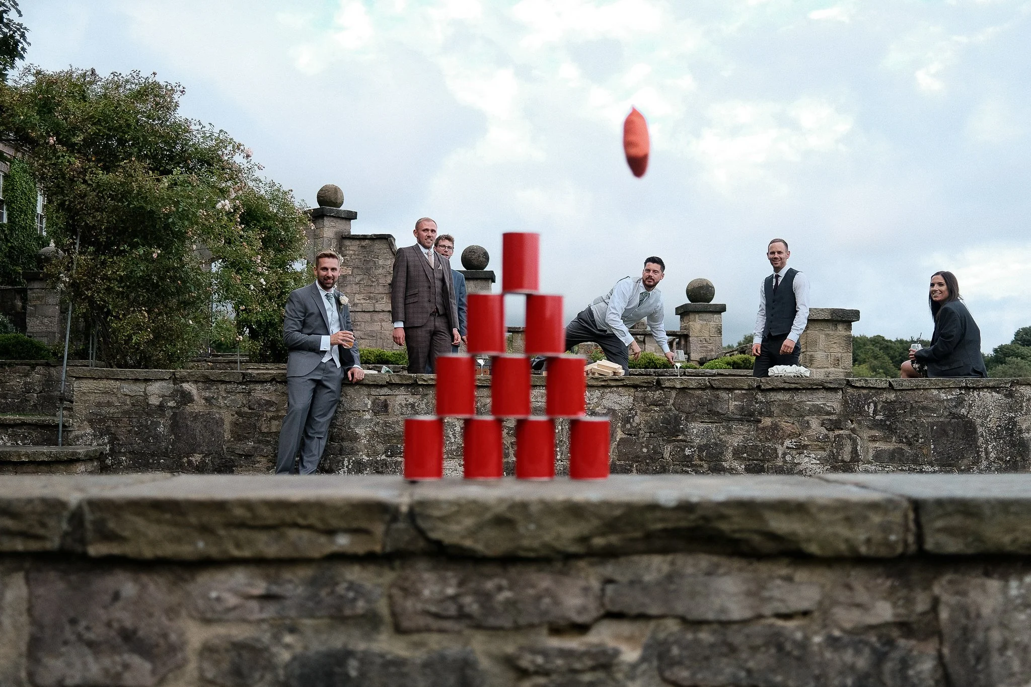 outdoor garden games at wedding