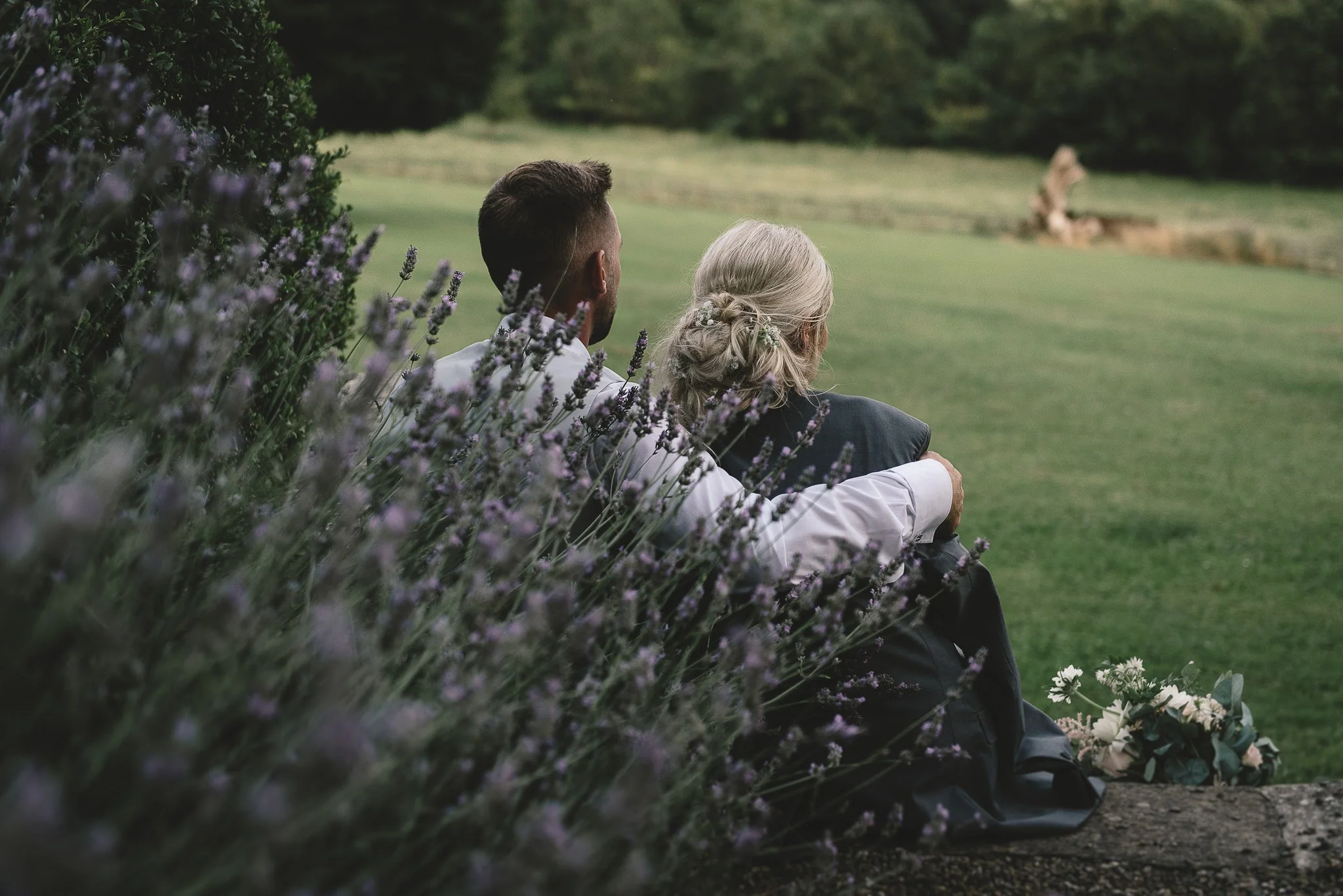 Bride and groom having a quiet moment