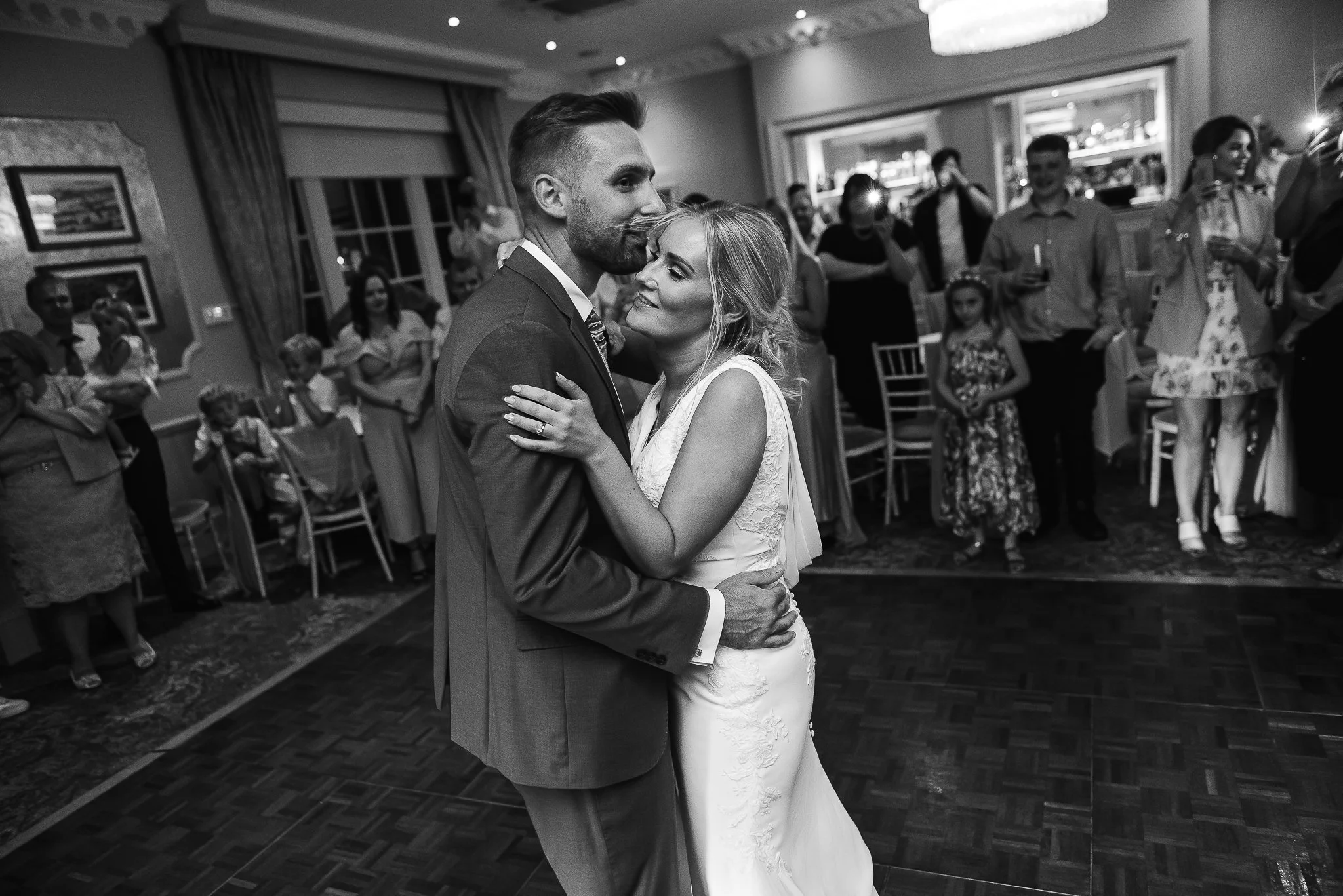 first dance for bride and groom at Wood Hall