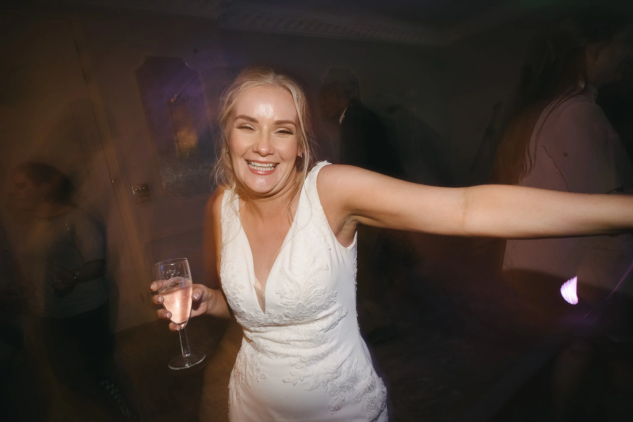 The bride dancing