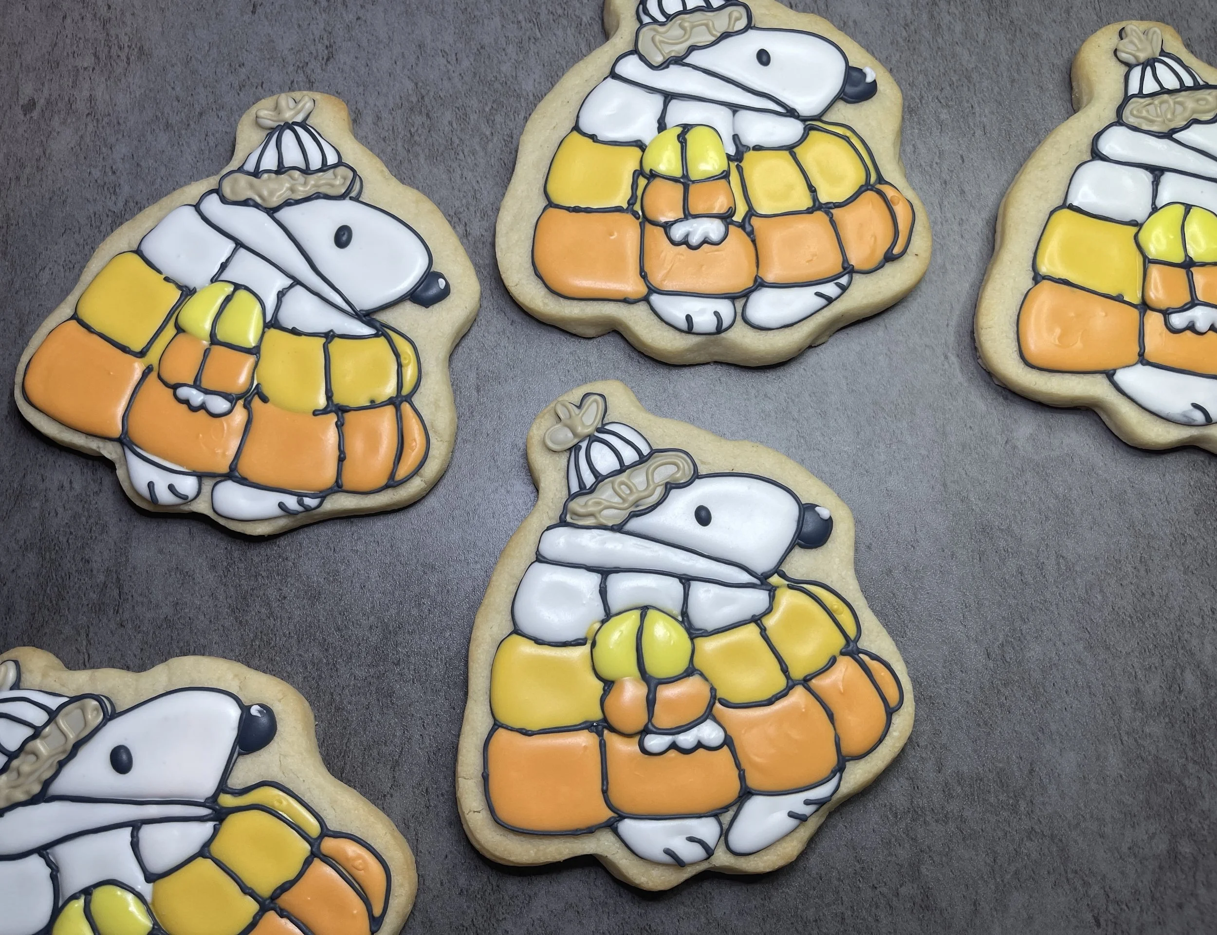 Beagle friend in candy corn coat