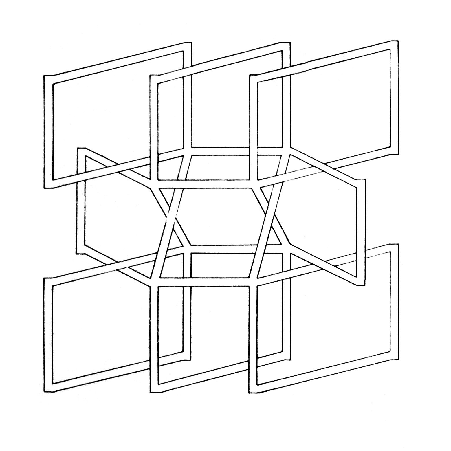 Nine square grid - reflexive loop on two planes, 1967