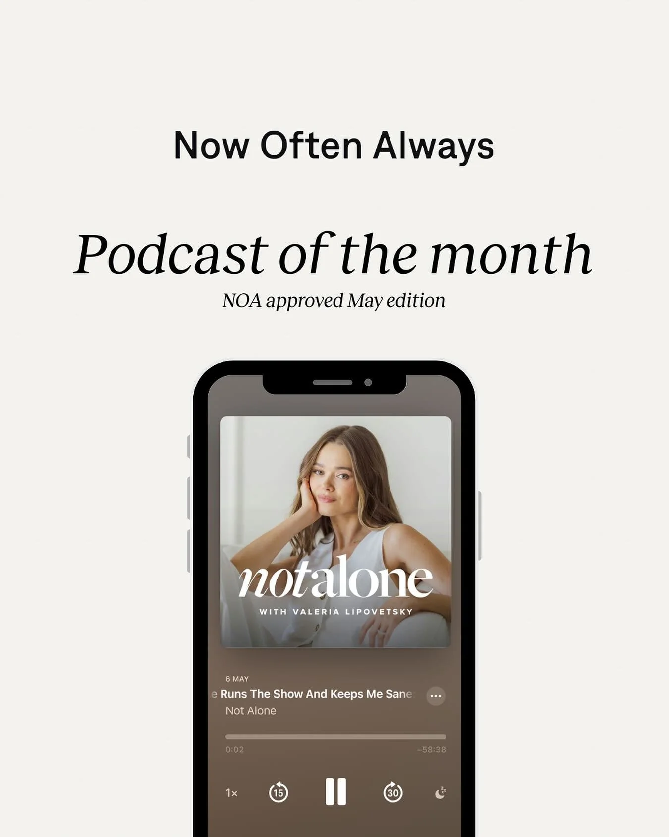 Podcast Rec:&nbsp;Not Alone&nbsp;by Valeria Lipovetsky 🎙️💬

If you&rsquo;re seeking real, unfiltered conversations that delve into the complexities of womanhood, relationships, and personal growth,&nbsp;Not Alone&nbsp;is a must-listen. Hosted by Va