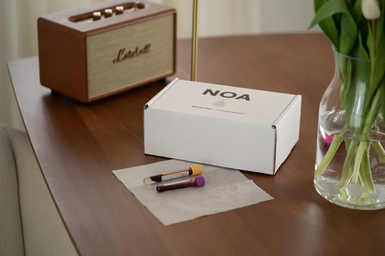 A venous blood draw taken by a qualified healthcare professional