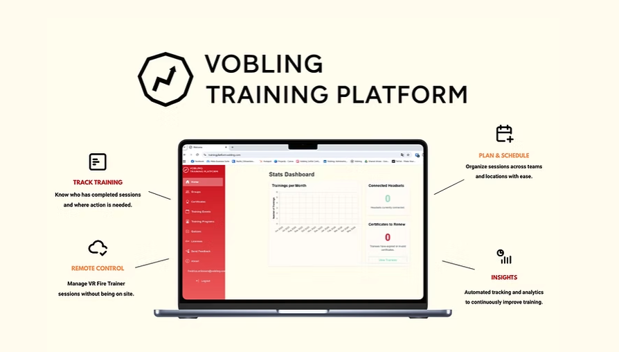Vobling Training Platform. Administrer VR-trening fra ett sted.