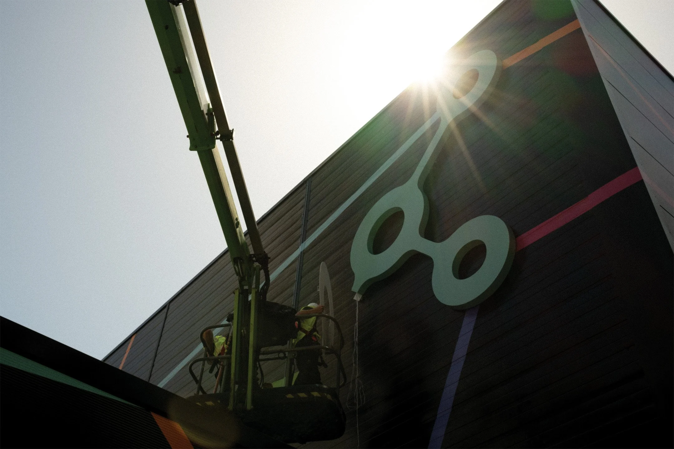 large built up fabricated halo illuminated sign