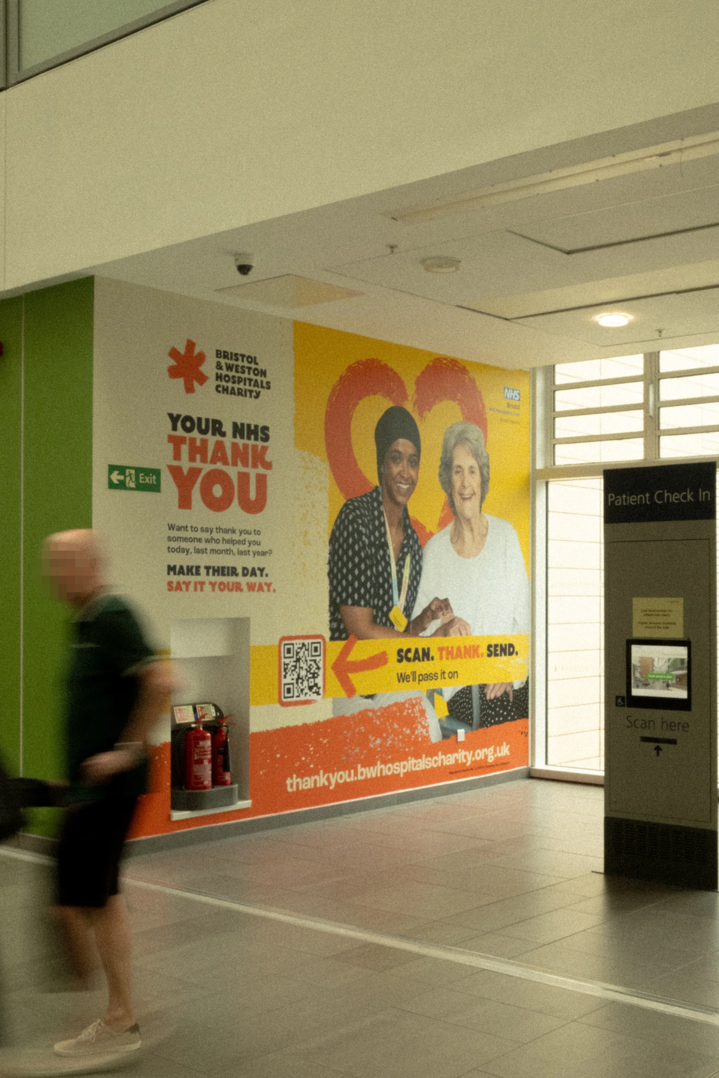 University Hospitals Bristol and Weston NHS Foundation Trust - Southmead Hospital. Large wall graphics supplied and installed for Bristol & Weston Hospitals Charity