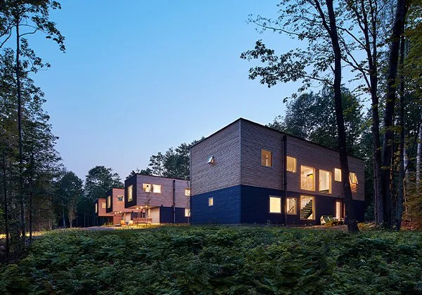 Treehauses at night