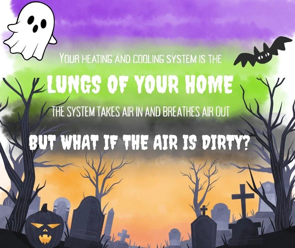 If your air ducts look like a haunted house, your lungs are the ones getting spooked 👻🎃
Especially as we roll into fall and winter, it's important to get them cleaned. Breathe easier with clean ducts and fresh indoor air quality. 
Call us to schedu