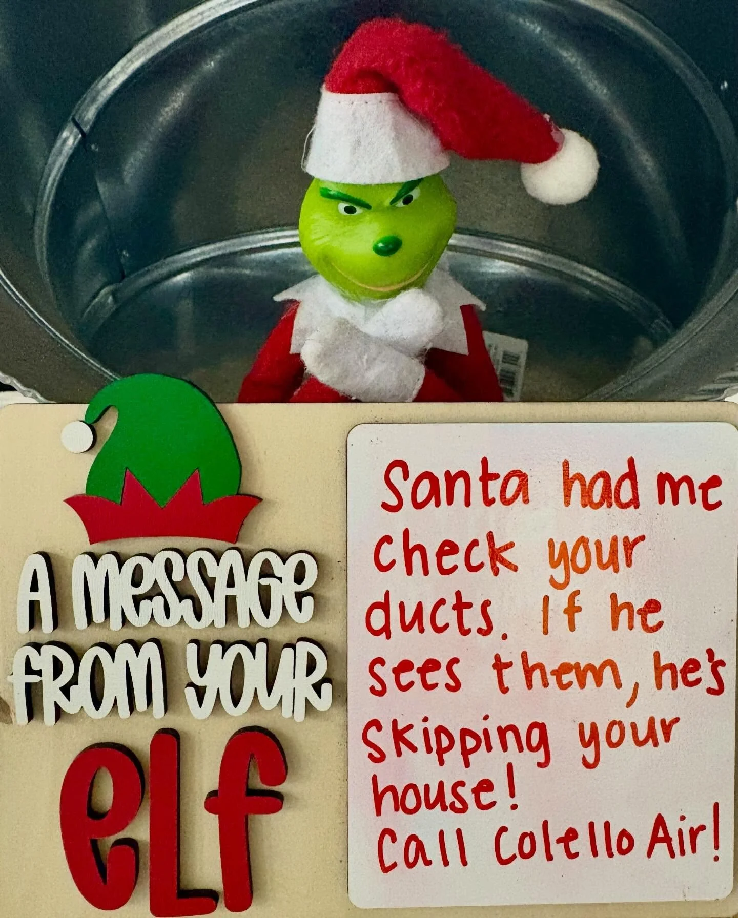 PSA: Santa just called. He&rsquo;s only stopping at homes with clean air ducts 🎄 🎅🏻 
315-755-2044 to schedule your free air duct cleaning quote!