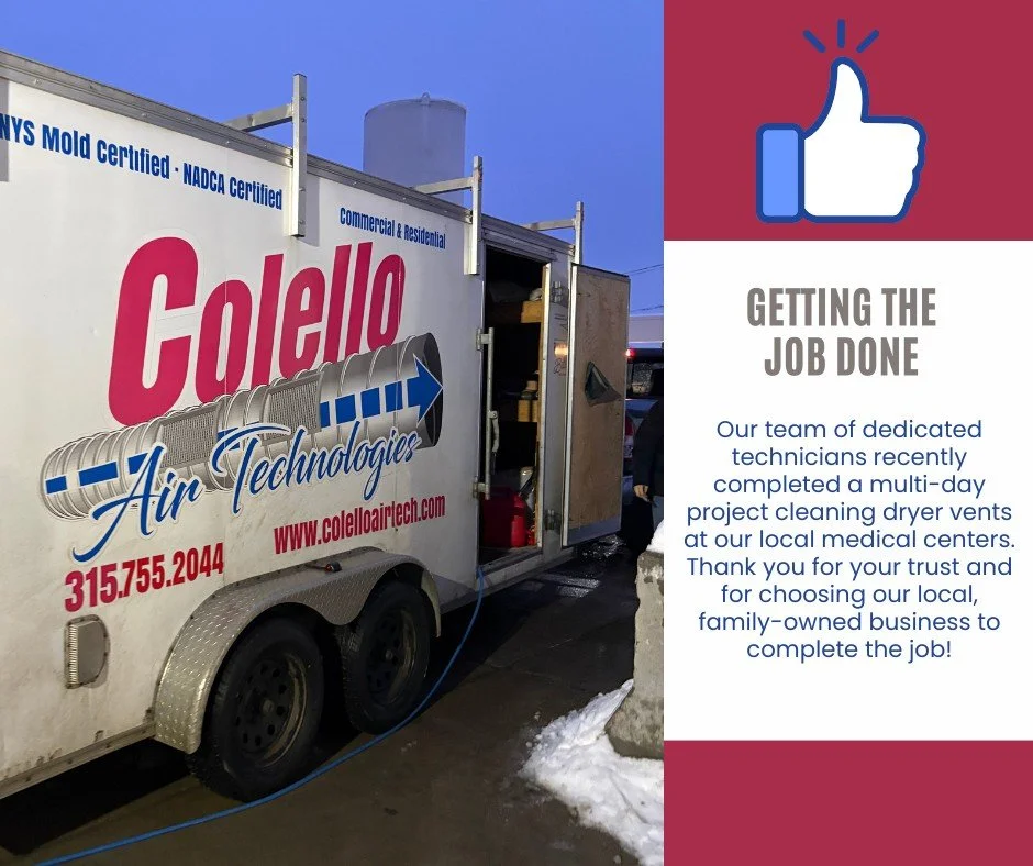Another job completed right here in our community 💪
We're grateful to our local medical centers for trusting our team with this dryer vent project. Supporting local, family-owned business makes all the difference! 
Dryer vent cleaning helps reduce f