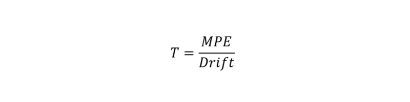 estimation of time to reach the maximum permissible error