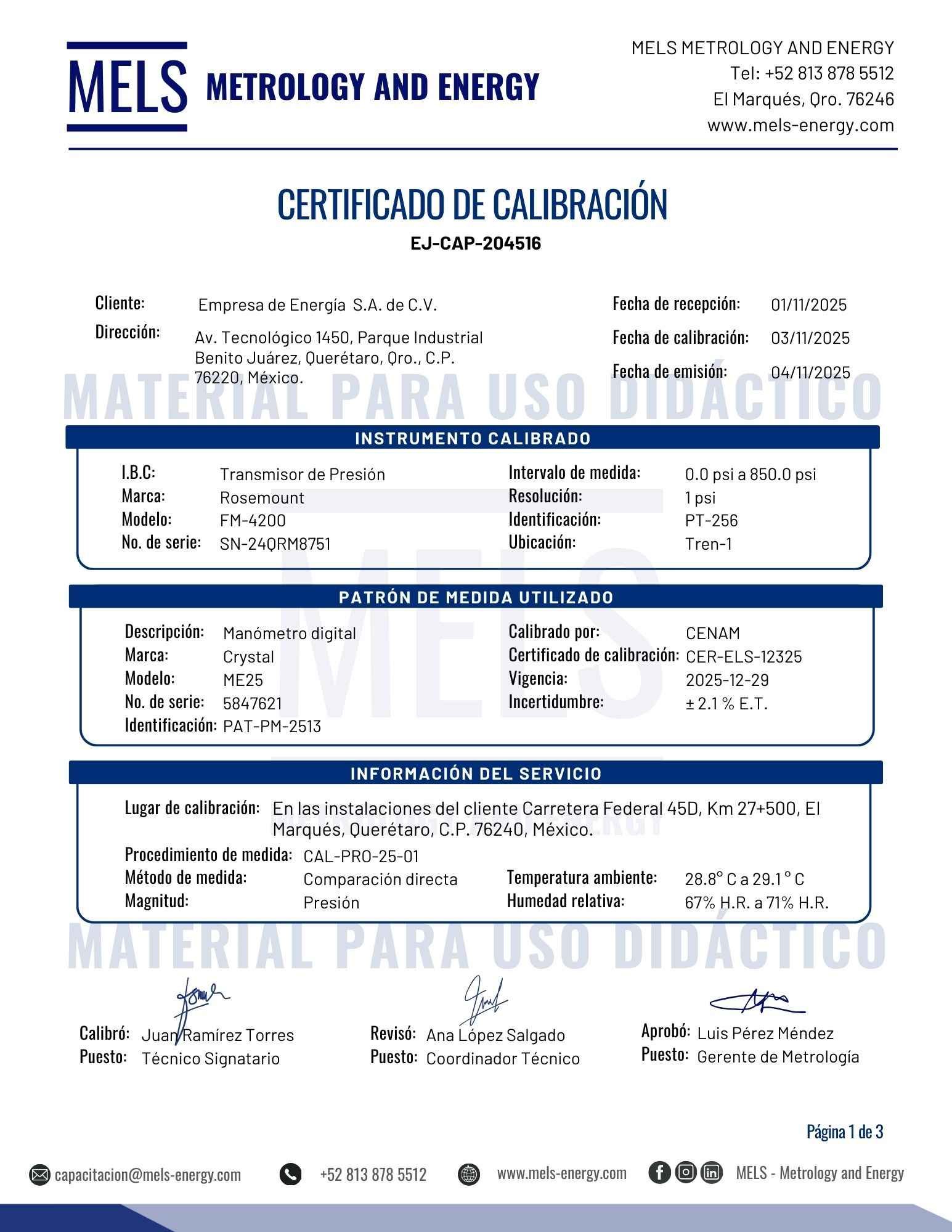 CURSO CERTIFICADO DE CALIBRACIÓN