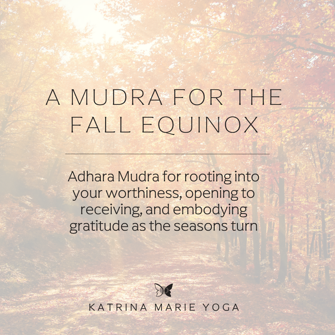 A Mudra for the Fall Equinox: Adhara Mudra for rooting into your worthiness, opening to receiving, and embodying gratitude as the seasons turn