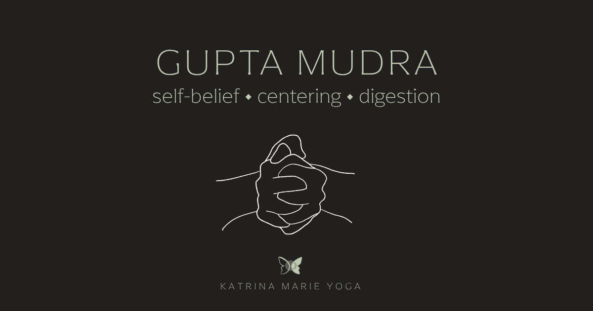 Gupta Mudra keywords self-belief, centering, digestion with mudra line drawing