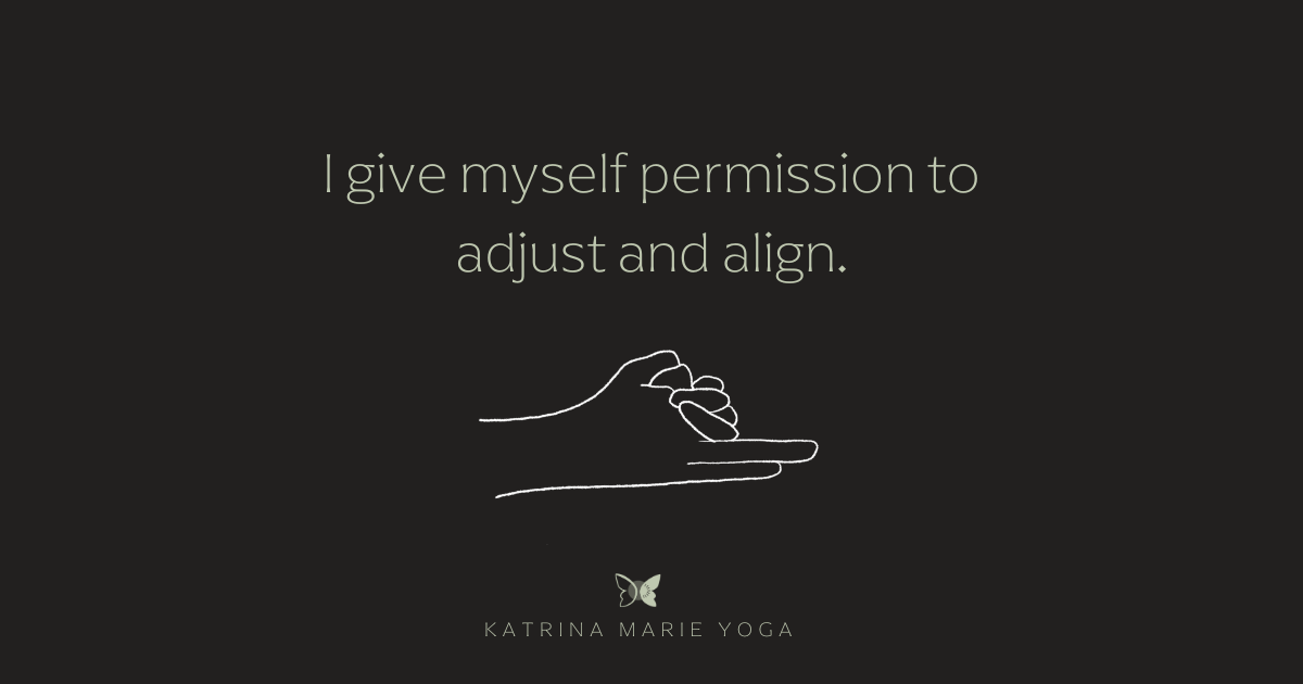 “Jalashaya Mudra illustration with the affirmation ‘I give myself permission to adjust and align,’ offering grounding support for releasing control and restoring balance.”