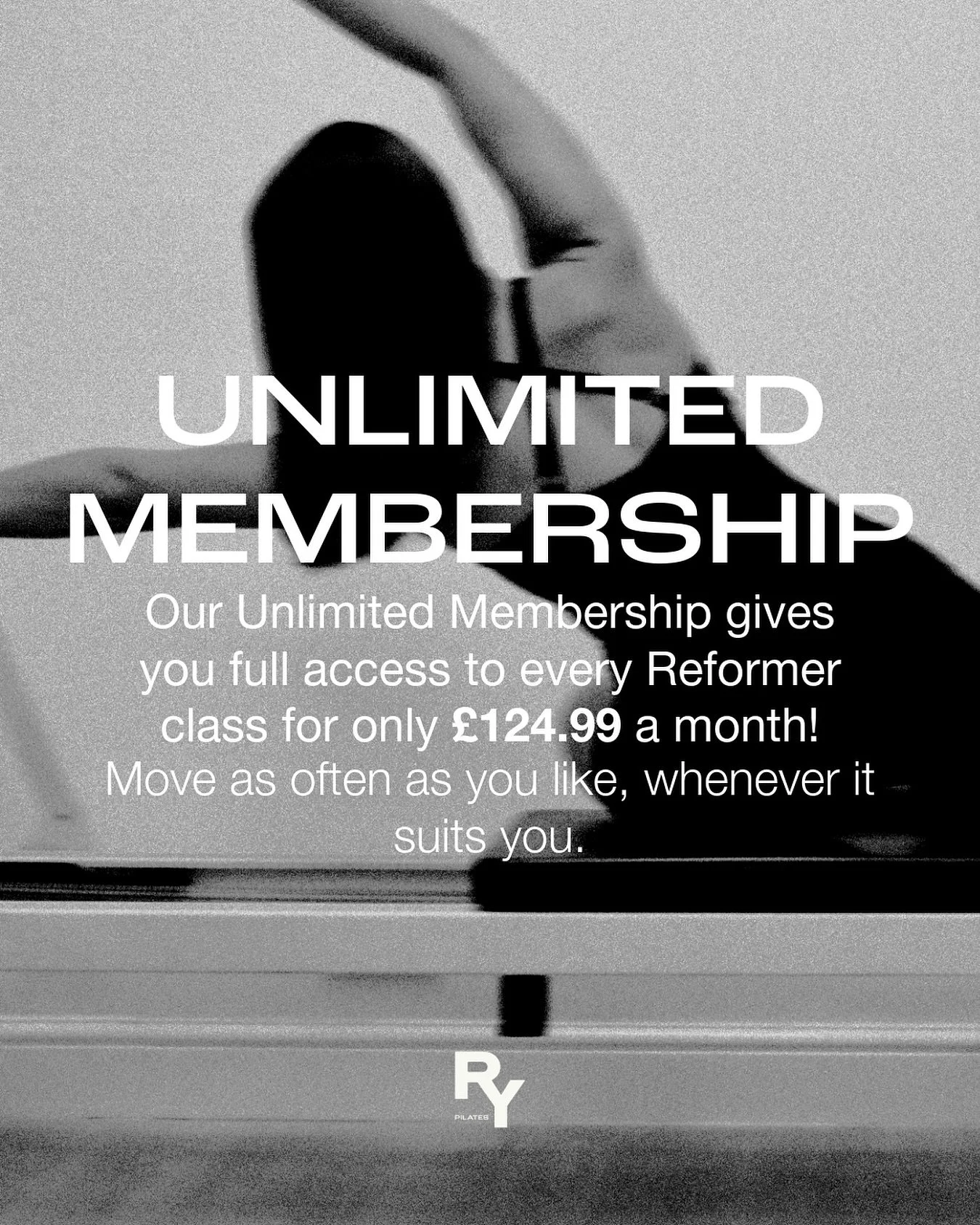 Introducing our ✨Unlimited Classes Membership✨ for a limited time only! Designed for those who want to move, strengthen, and align without limits.

One monthly price. Unlimited Pilates sessions.

Ready to reform yourself? 🔗 Sign up now via the link 