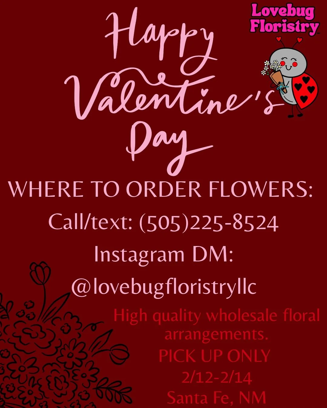 LOVE IS IN FULL BLOOM THIS VALENTINE&rsquo;S DAY❣️ ORDER NOW!
GET BITTEN BY THE LOVEBUG🐞
Handcrafted, heartfelt bouquets for the ones you love💐