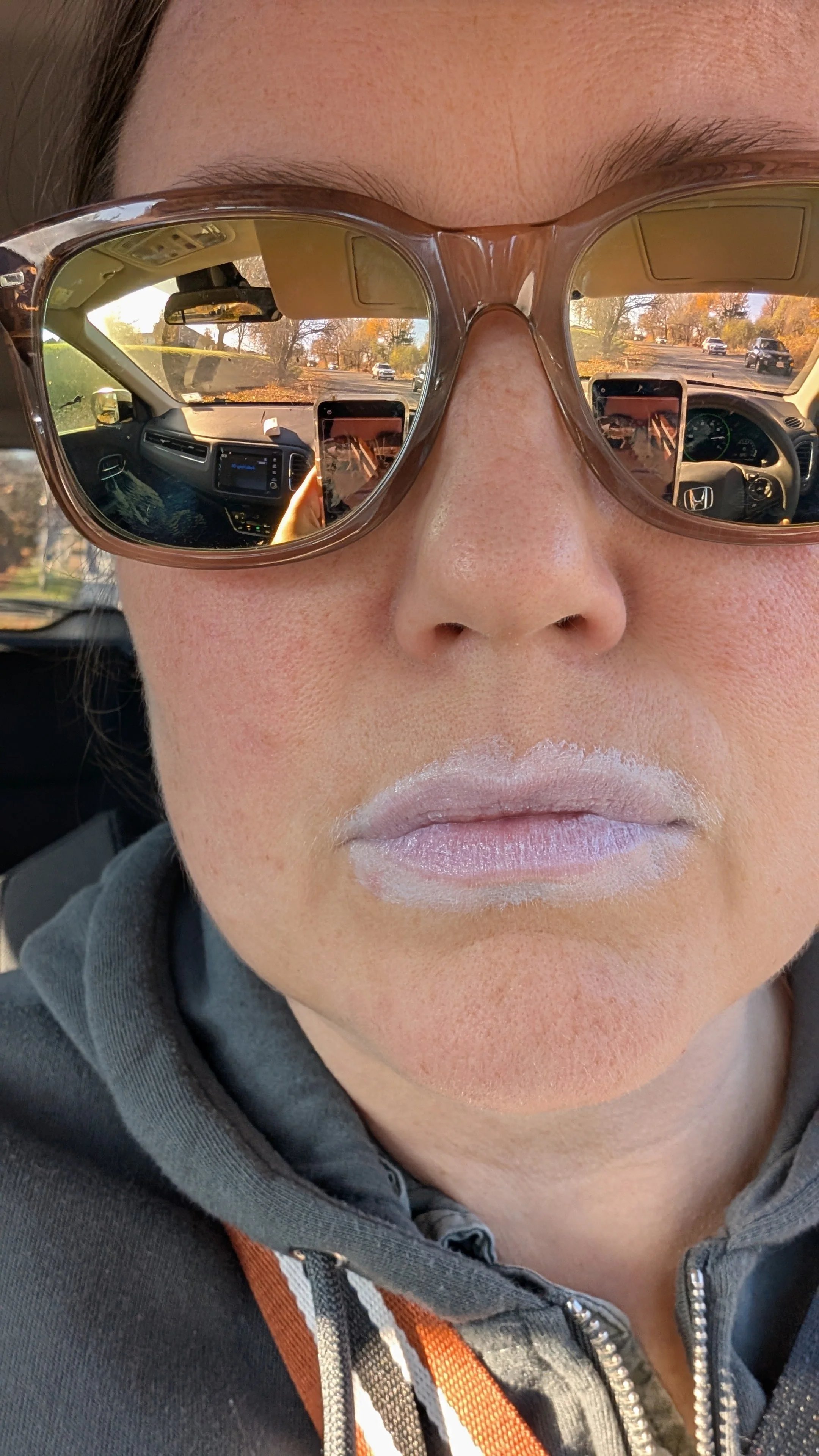 When you leave the house and realize your lips look like this.