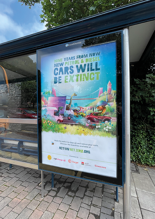 bus stop poster in Bristol for Action Net Zero