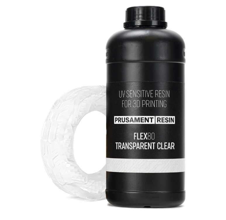 Prusament Resin Flex80 Clear Transparent 1kg - PRE ORDER 10 - 14 DAYS