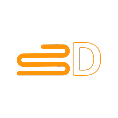 EDS 3D LOGO TEXT IN ORANGE