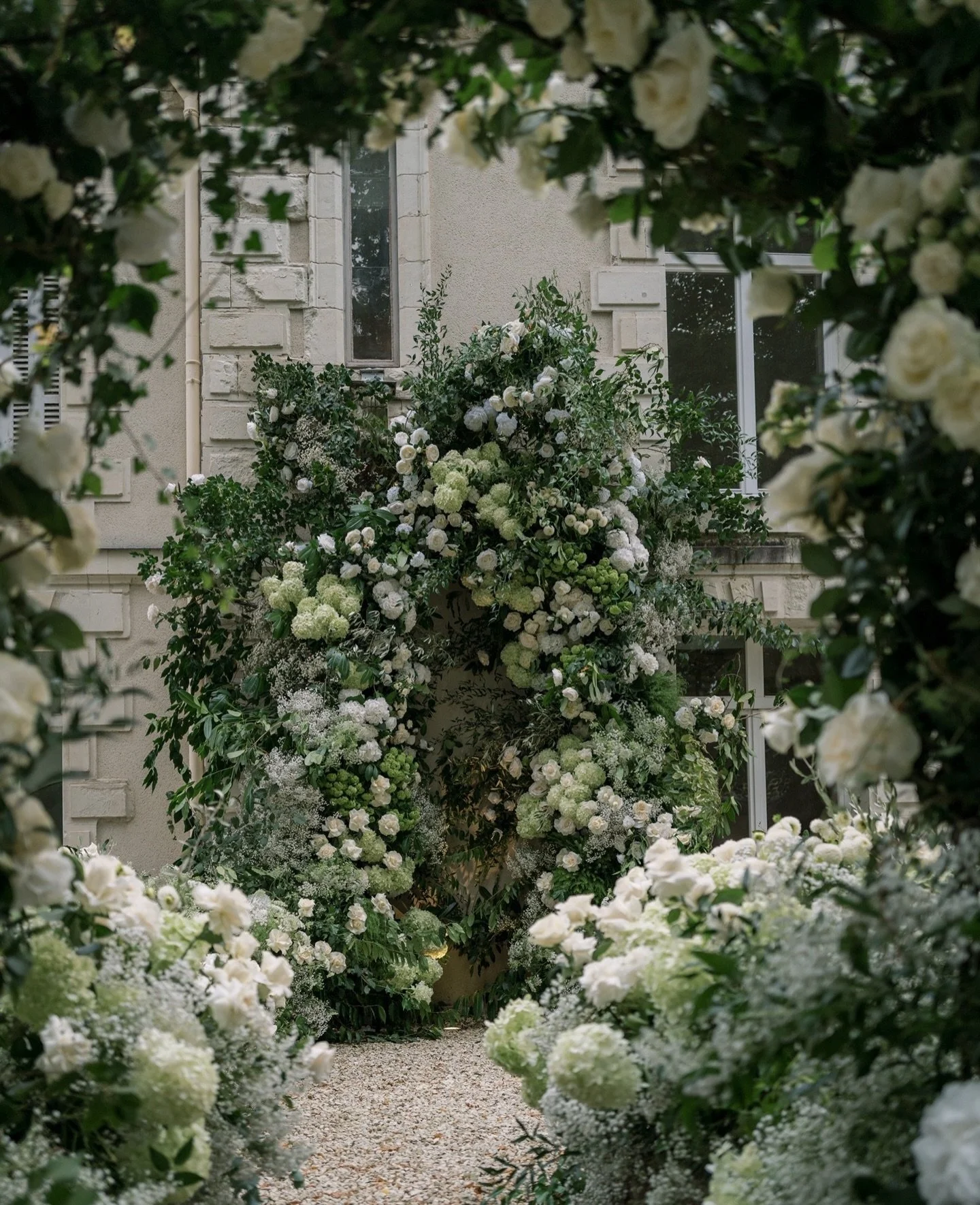 Fun fact, we circled the property at least four times before we decided on the ceremony arch location for Michelle &amp; Matt. There were just so many beautiful corners of the Chateaux we could have used! We ended up using the tower! 🍃
.
.
.
@bystep