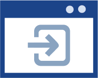 Power School link.  Clipart of circled arrow.