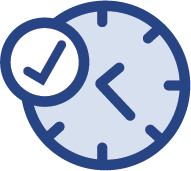 Time off request link.  Clip art of clock and checkmark.