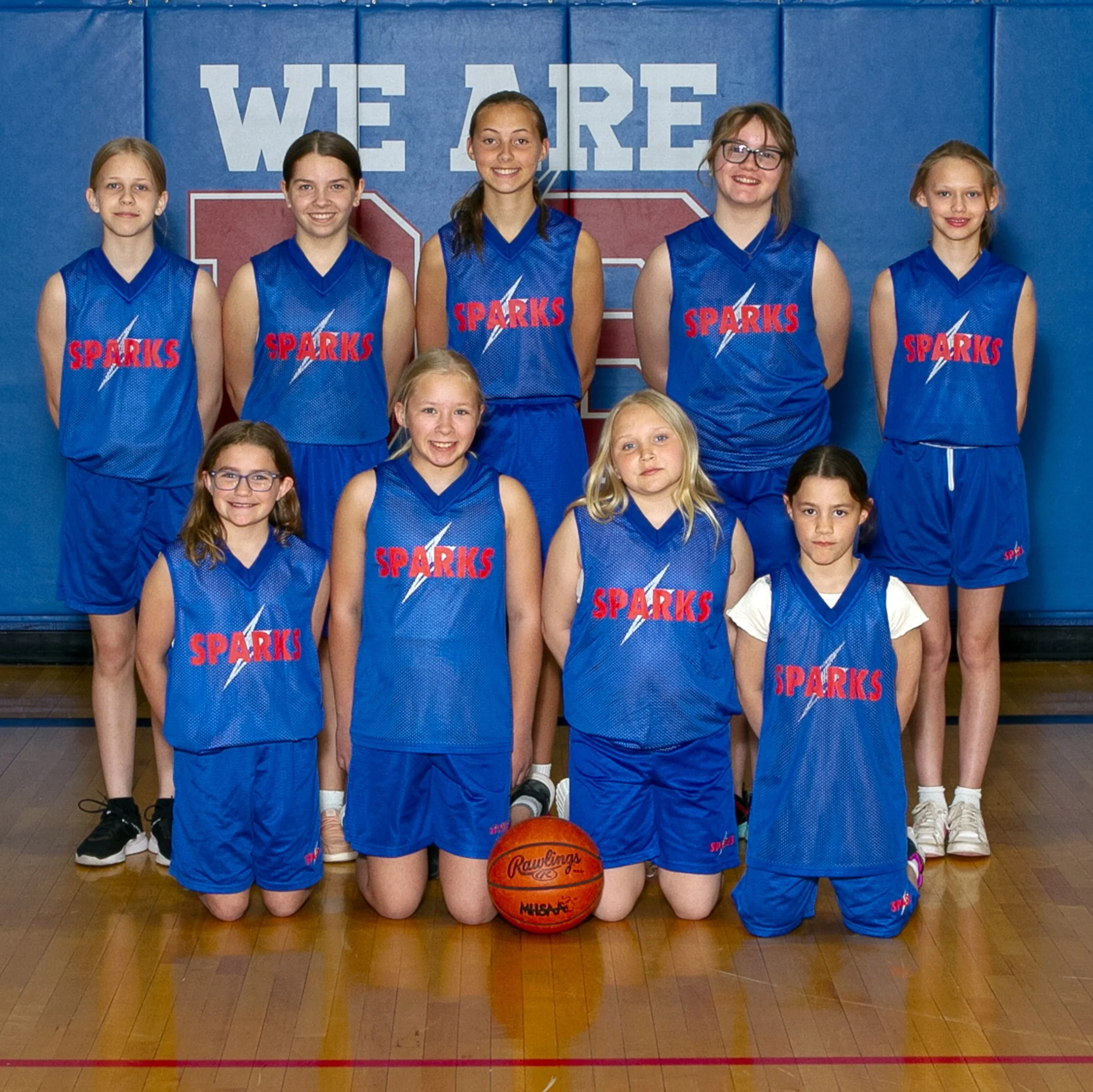 Elementary girls' basketball team picture.
