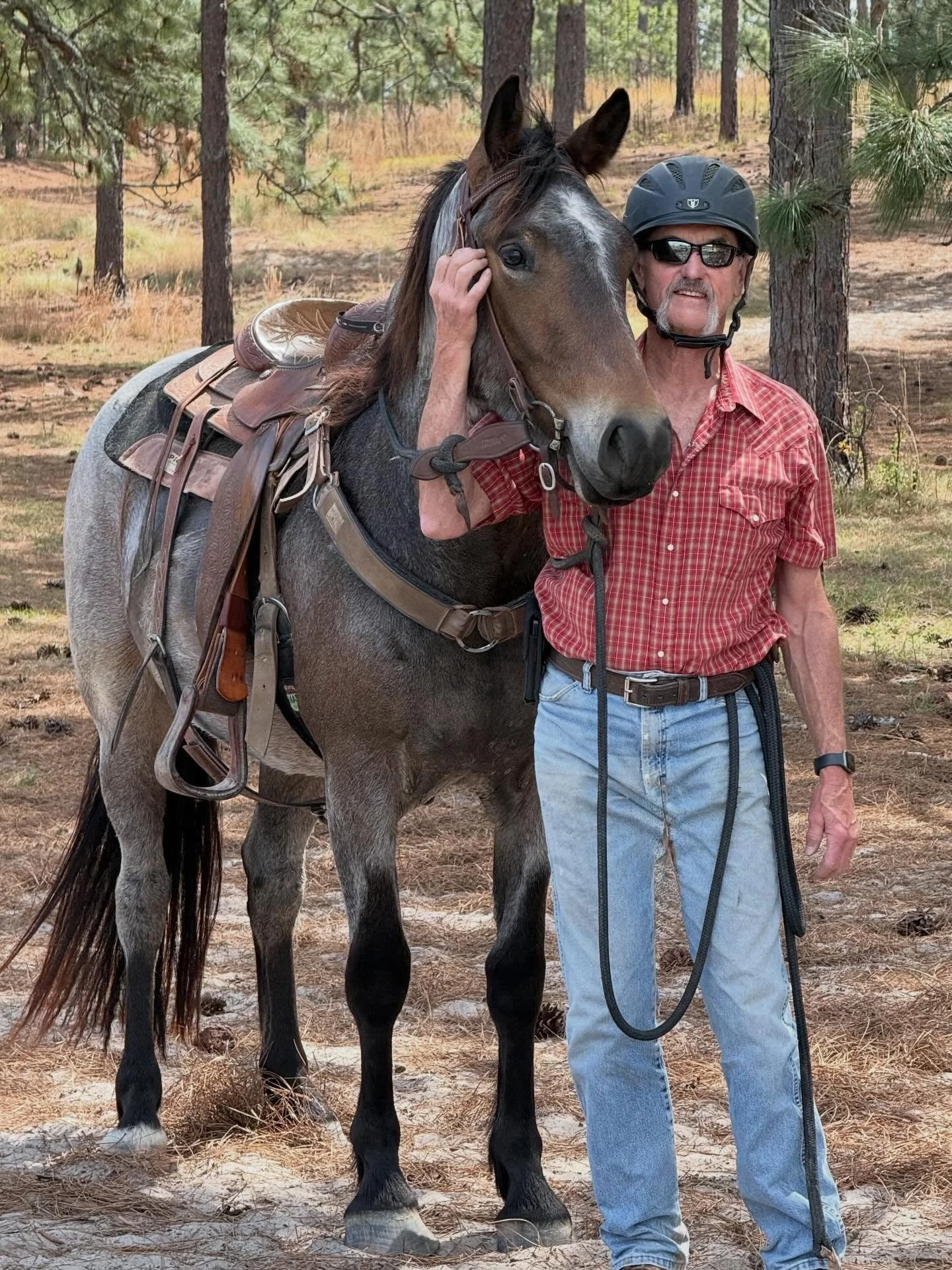 Tyson's first ride off the farm at the Moss Foundation. What a good guy.