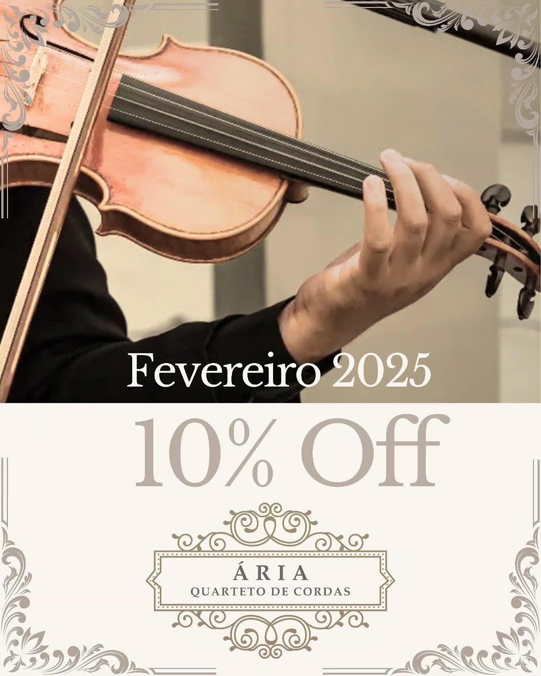 Agenda de fevereiro/2025 com 10% Off!!! #ariaquartetodecordas #violino #violoncelo #viola #saxofone #viol&atilde;o #piano #joinville #jaraguadosul #pomerode #santacatarina #curitiba #jaraguadosul #saofranciscodosul #araquari #itapoa #noivasjoinville 