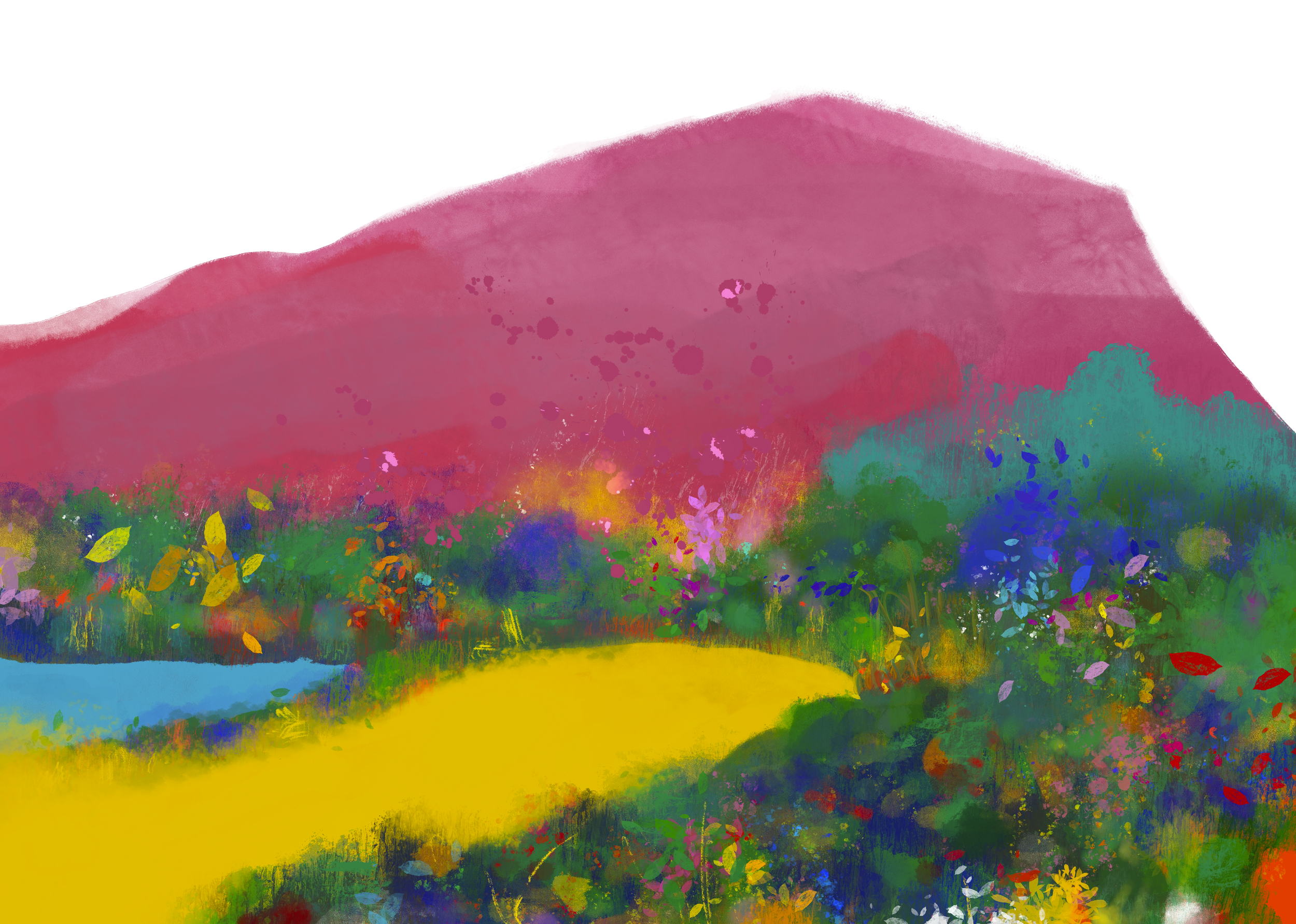 Pink Mountain, 2024 - iPad Painting