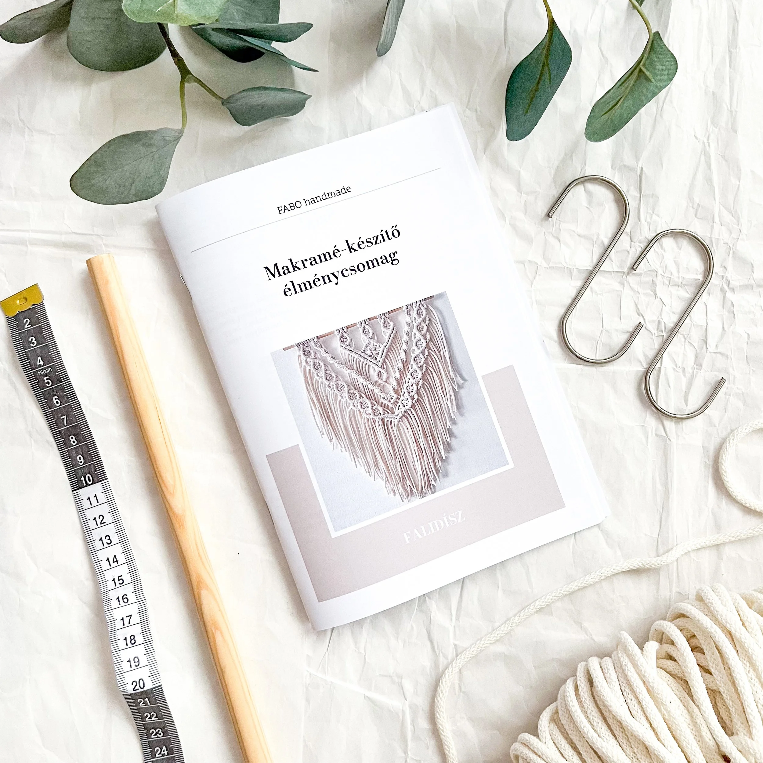 Makramé-készítő élménycsomag tartalma