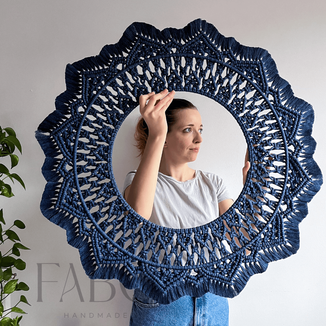 FABO óriás kék színű makramé mandala