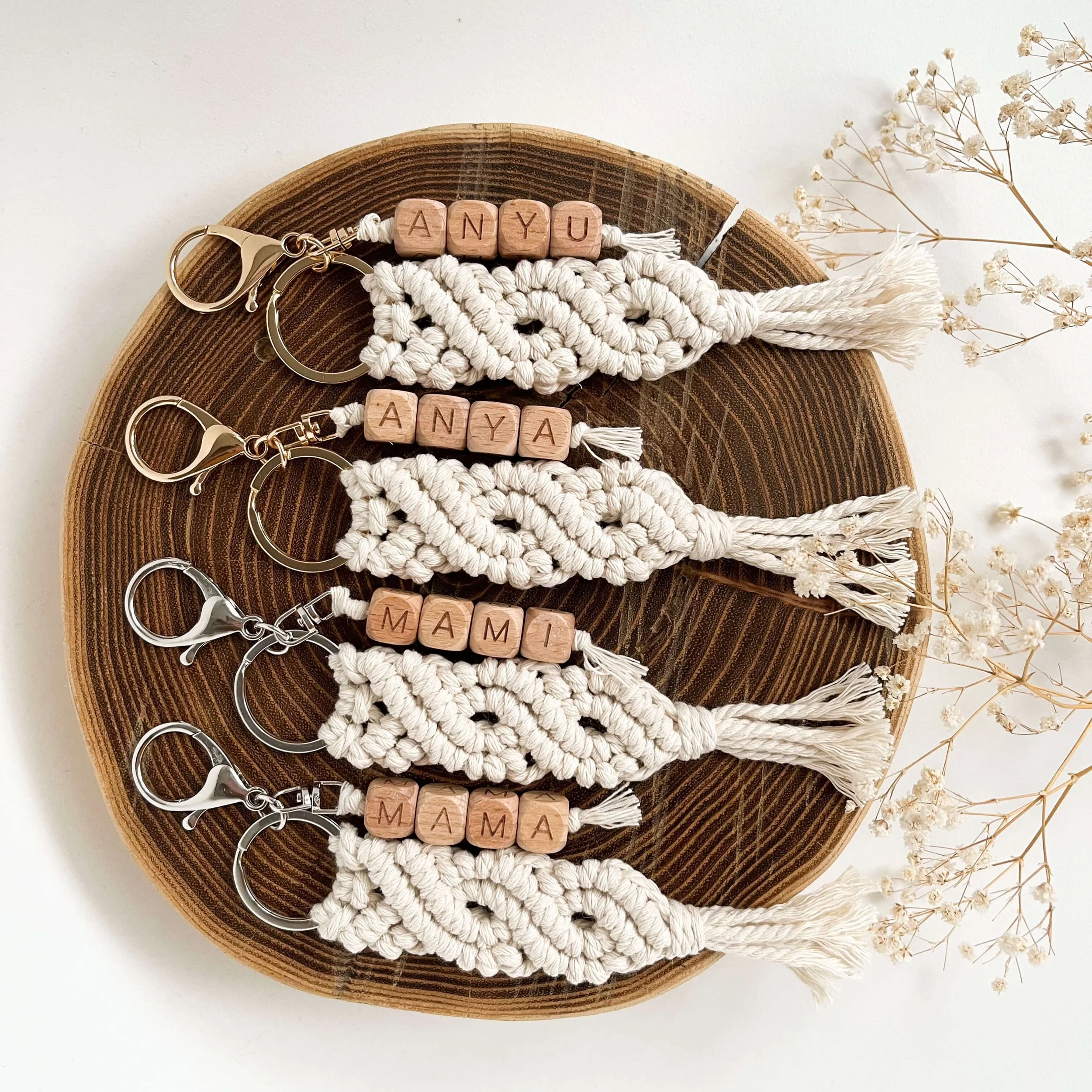 Anyák napi feliratos kulcstartó, képeslappal