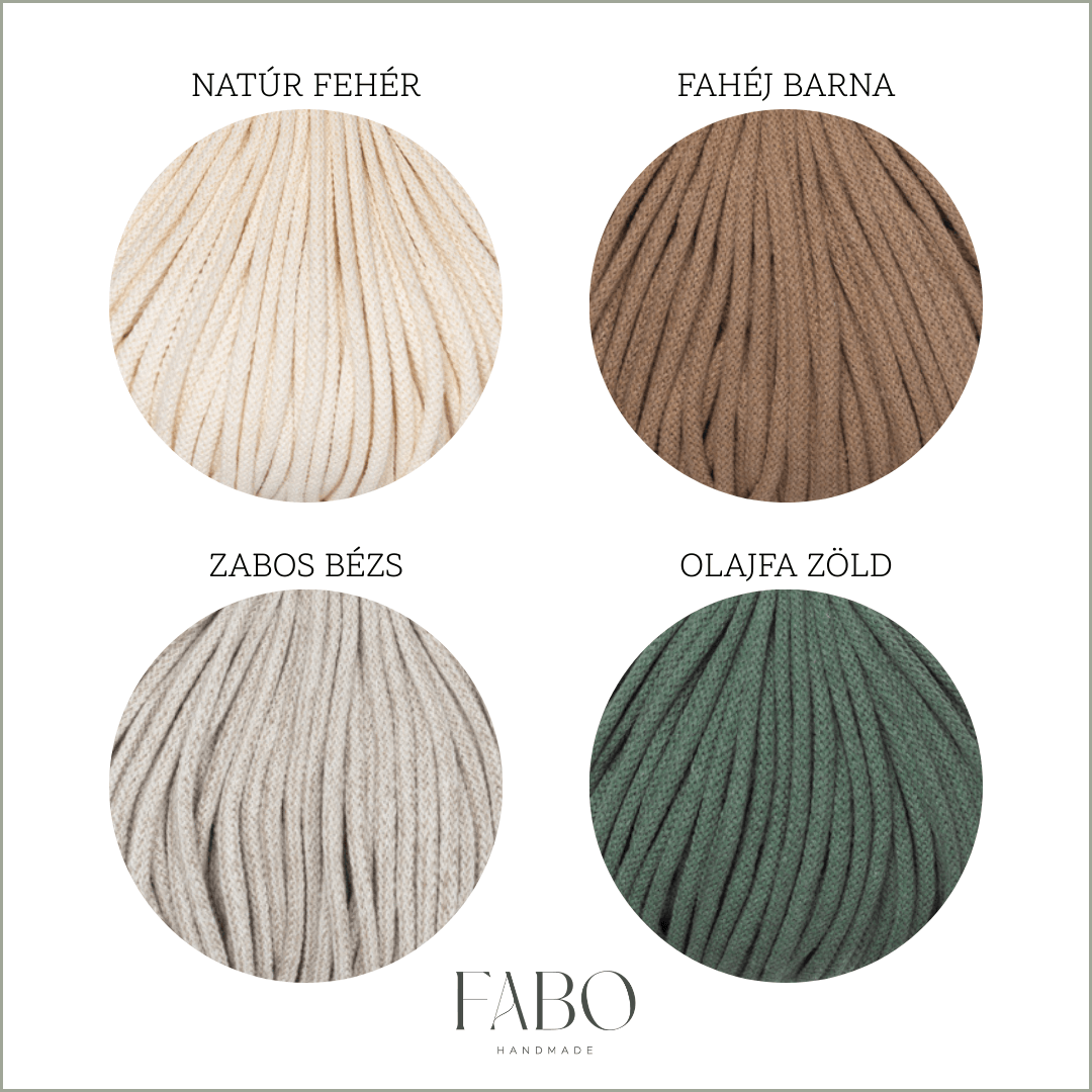 Natúr, barna, bézs és zöld színű fonallal rendelhető makramé falidísz diy csomag