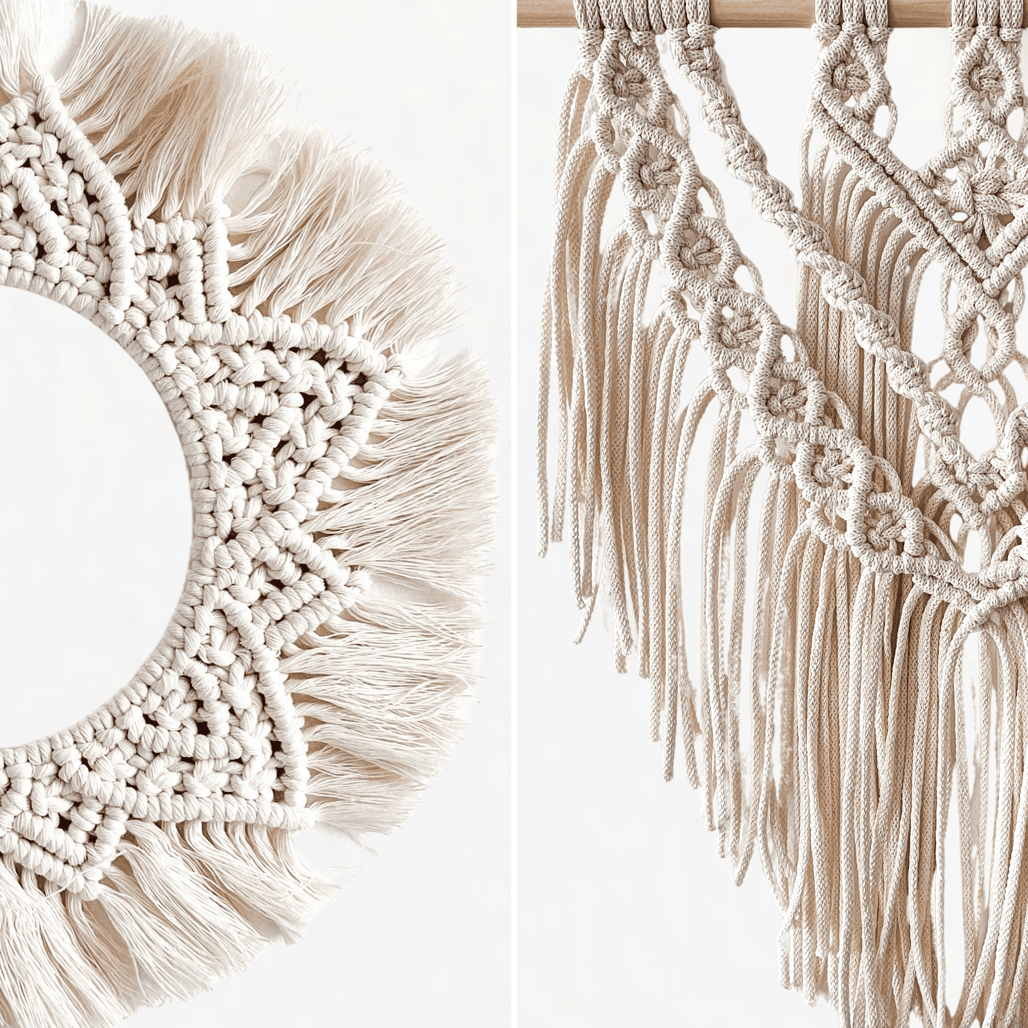 Makramé mandala és falidísz DIY csomagok