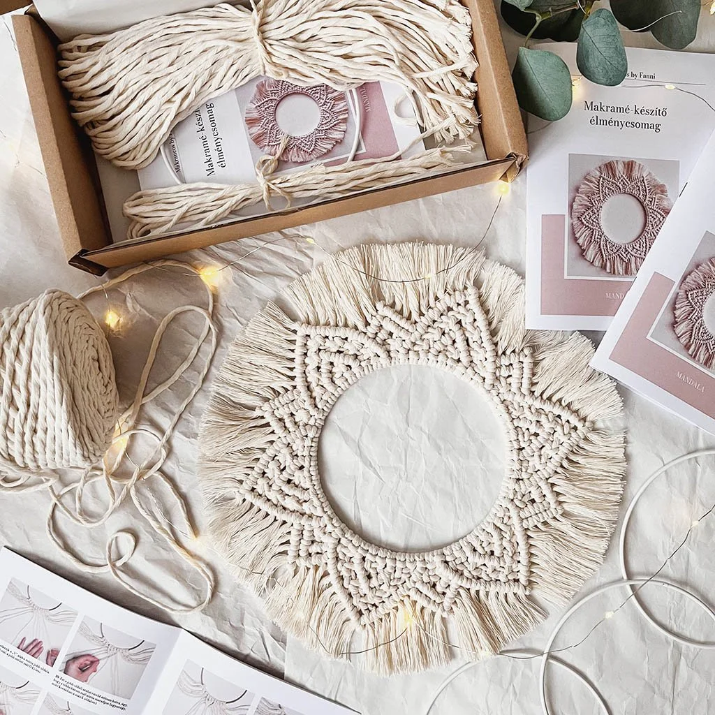Csináld magad makramé csomag, makramé mandala