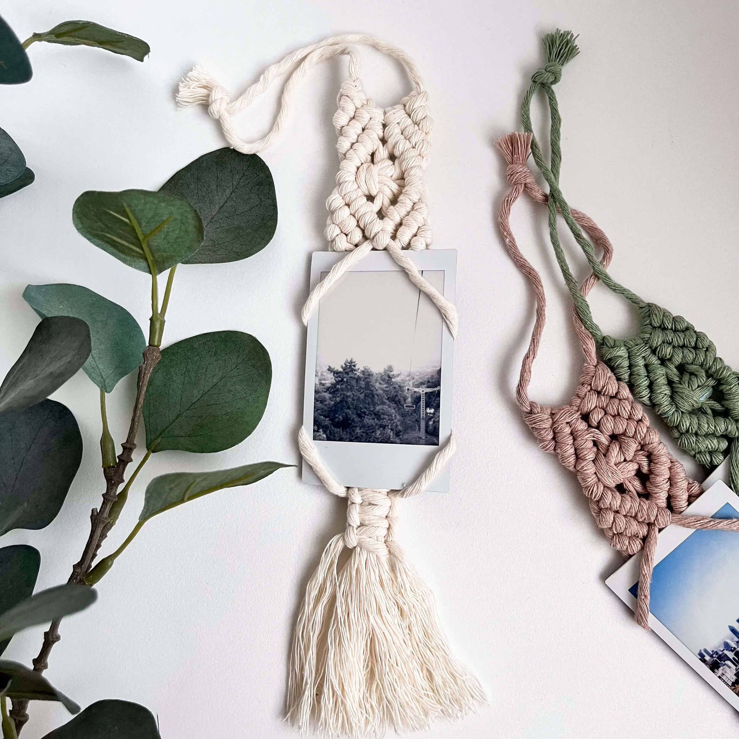 Makramé polaroid fényképtartó